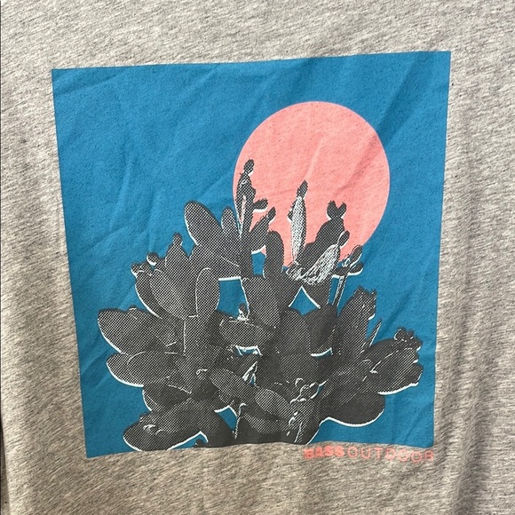 Bass Gray Short Sleeve Tee Casual Crew Neck - Picture 4 of 5